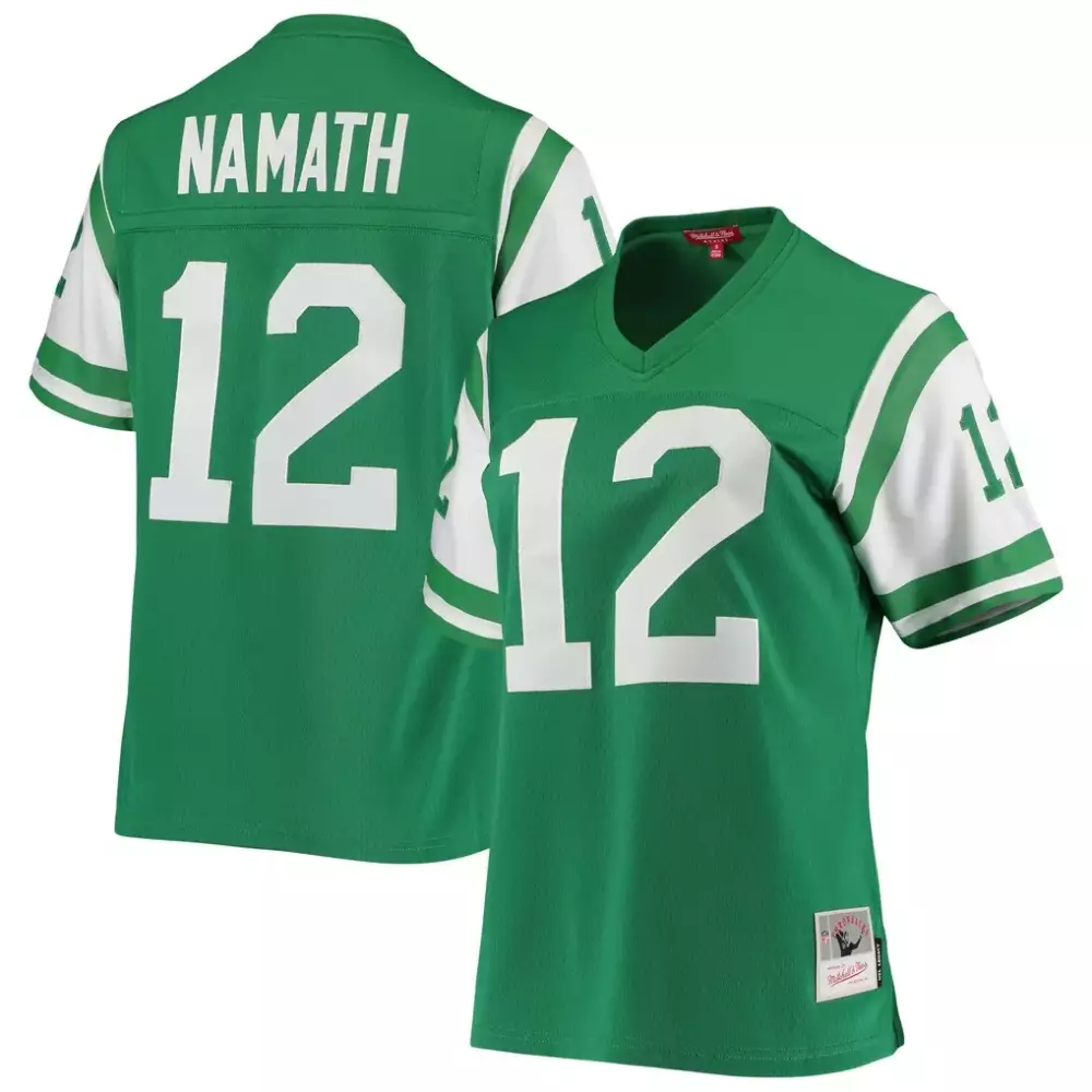 joe namath new york jets mitchell ness legacy replica jersey kelly green