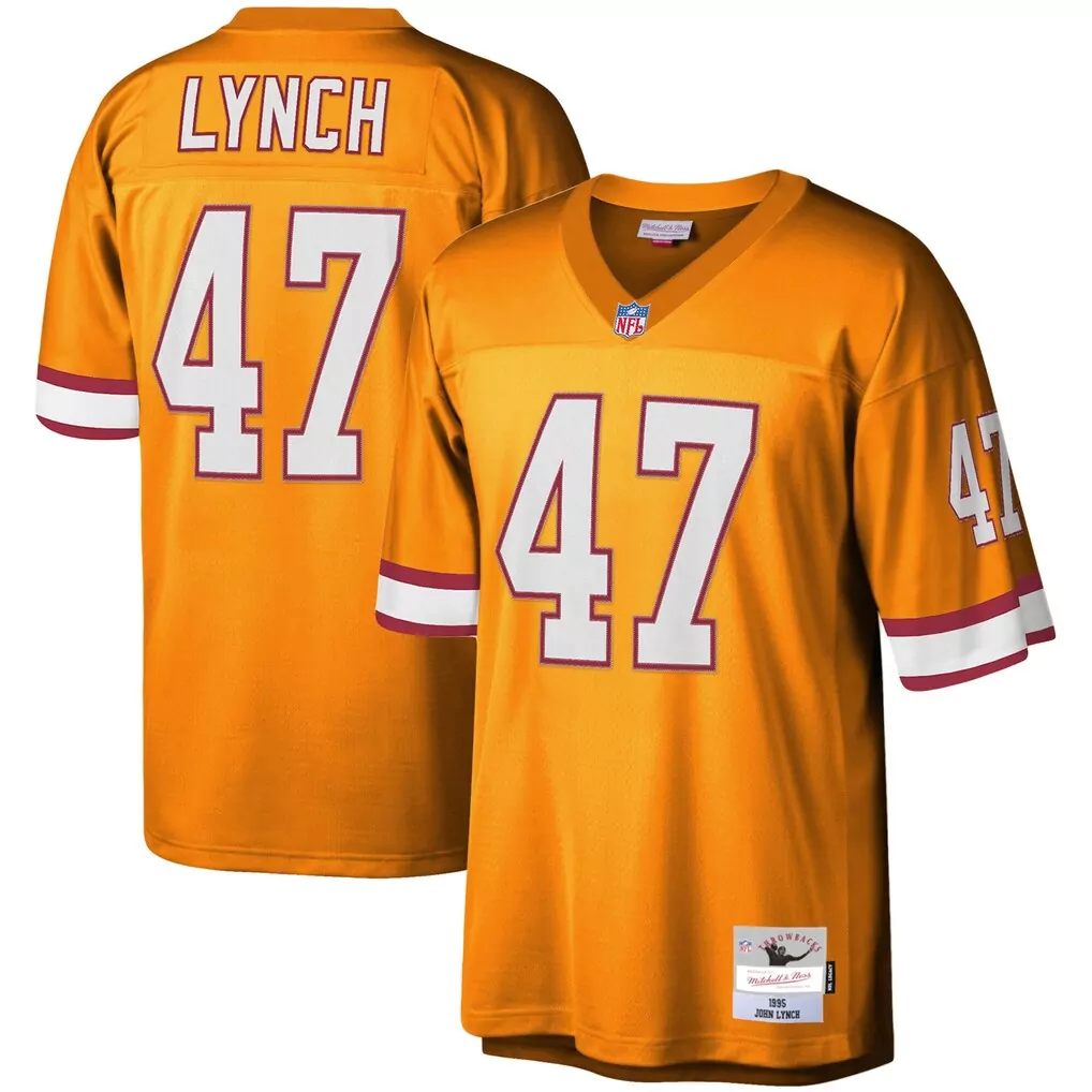 john lynch tampa bay buccaneers mitchell ness youth 1995 retired player legacy jersey orange