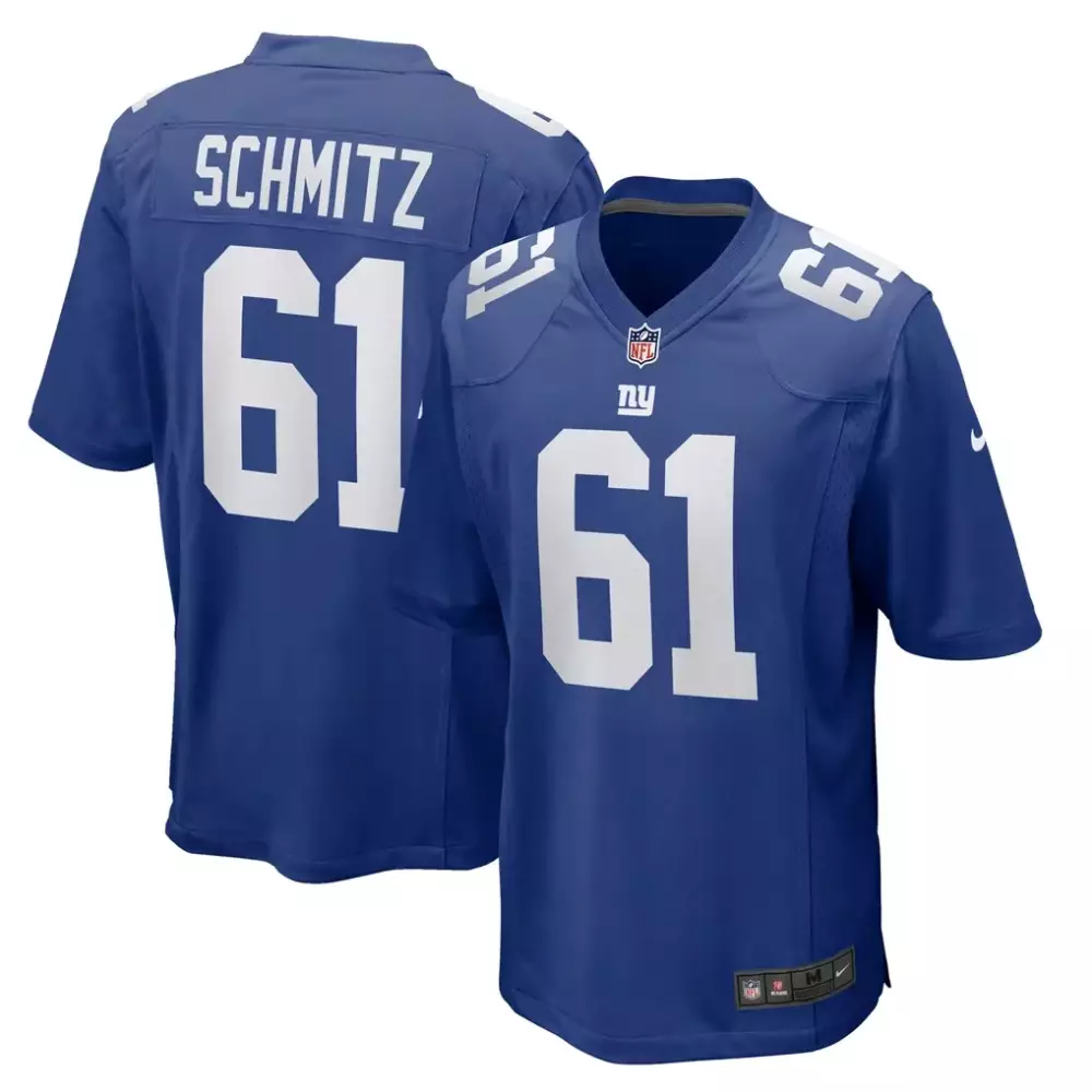 John Michael Schmitz New York Giants Nike Team Game Jersey | Royal Color | Fan Gear for All | For Men, Women & Youth