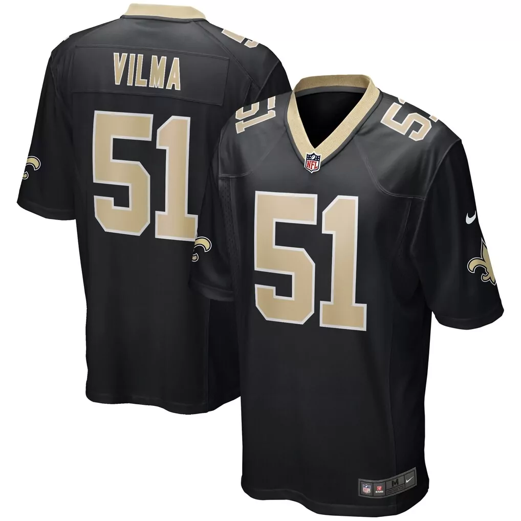 jonathan vilma new orleans saints nike game retired player jersey black