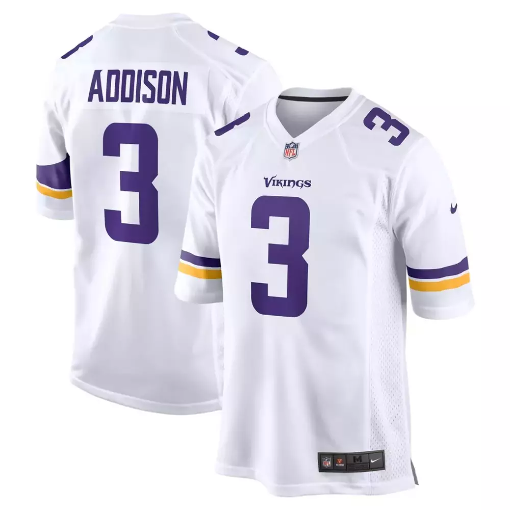 Jordan Addison Minnesota Vikings Nike Away Game Jersey | White | Fan Gear for Men, Women & Youth