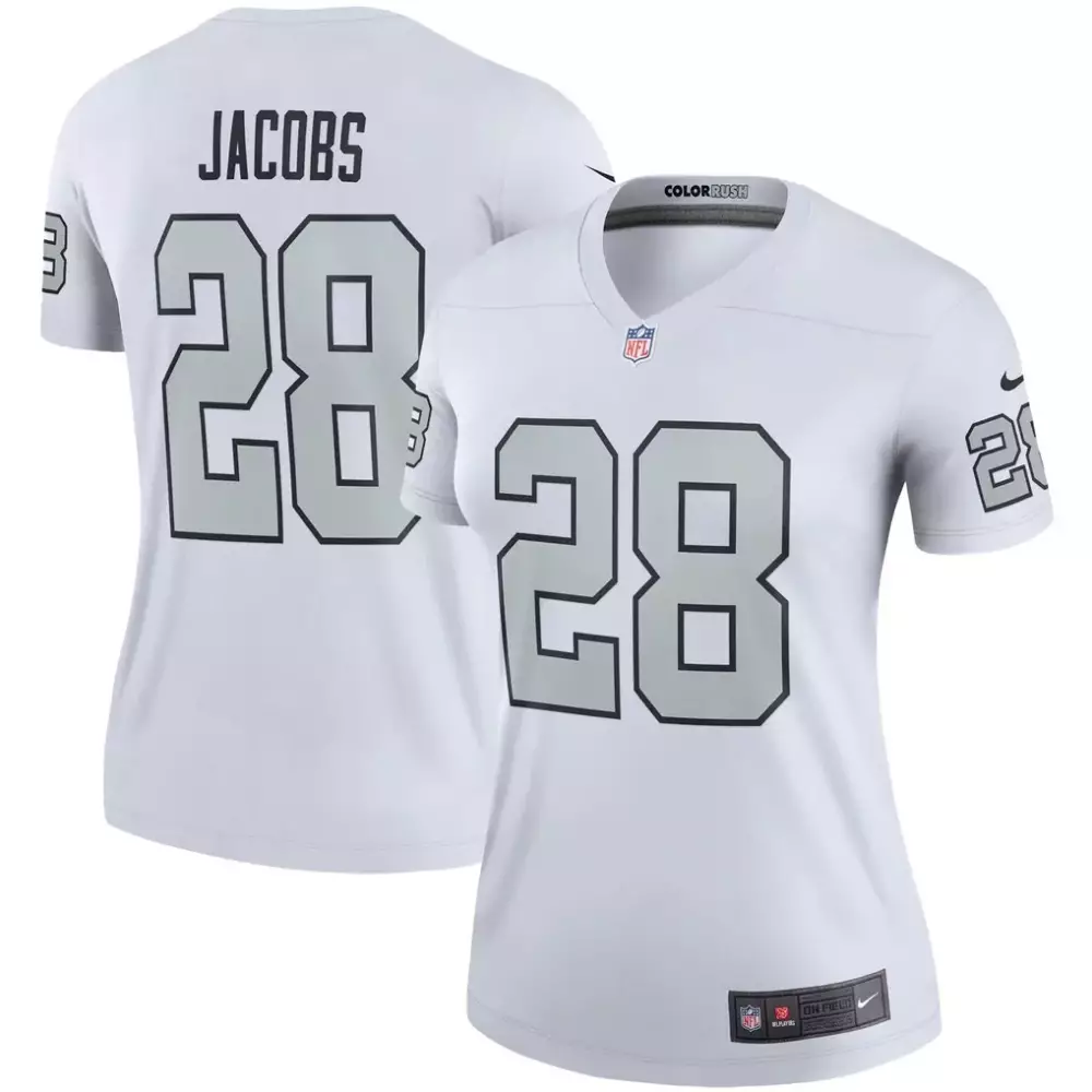 Josh Jacobs Raiders Nike Women's Color Rush Legend Jersey | White Performance Design | Fan Gear for Men, Women & Youth