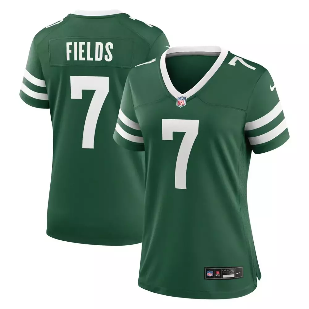 justin fields new york jets nike women s game jersey legacy green