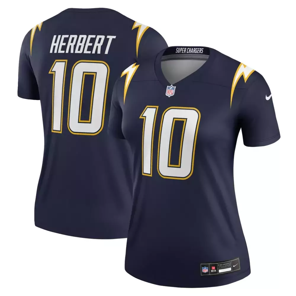 Justin Herbert Los Angeles Chargers Women's Navy Alternate Super Chargers Legend Performance Top | Stylish Fan Gear | For Women