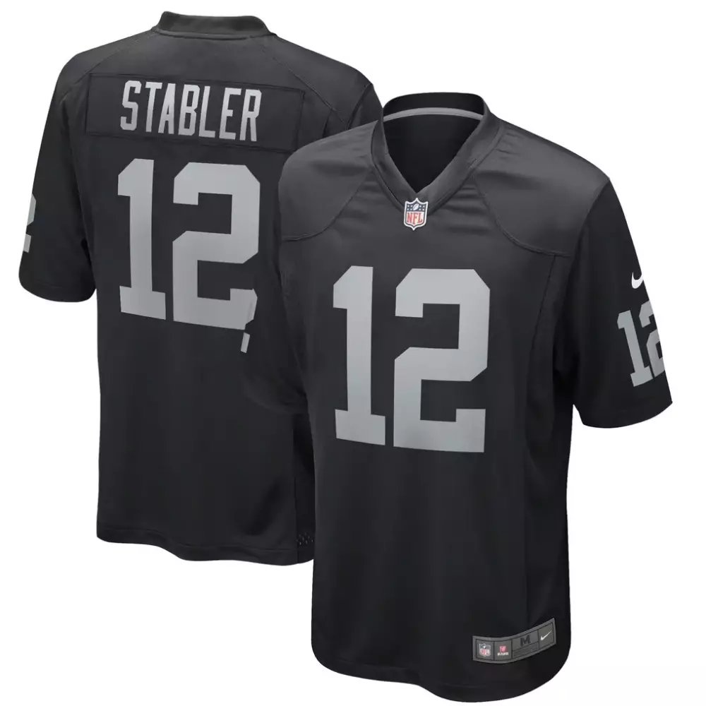 Ken Stabler Las Vegas Raiders Nike Game Retired Player Jersey | Black Stitched Fan Gear | For Men, Women & Youth