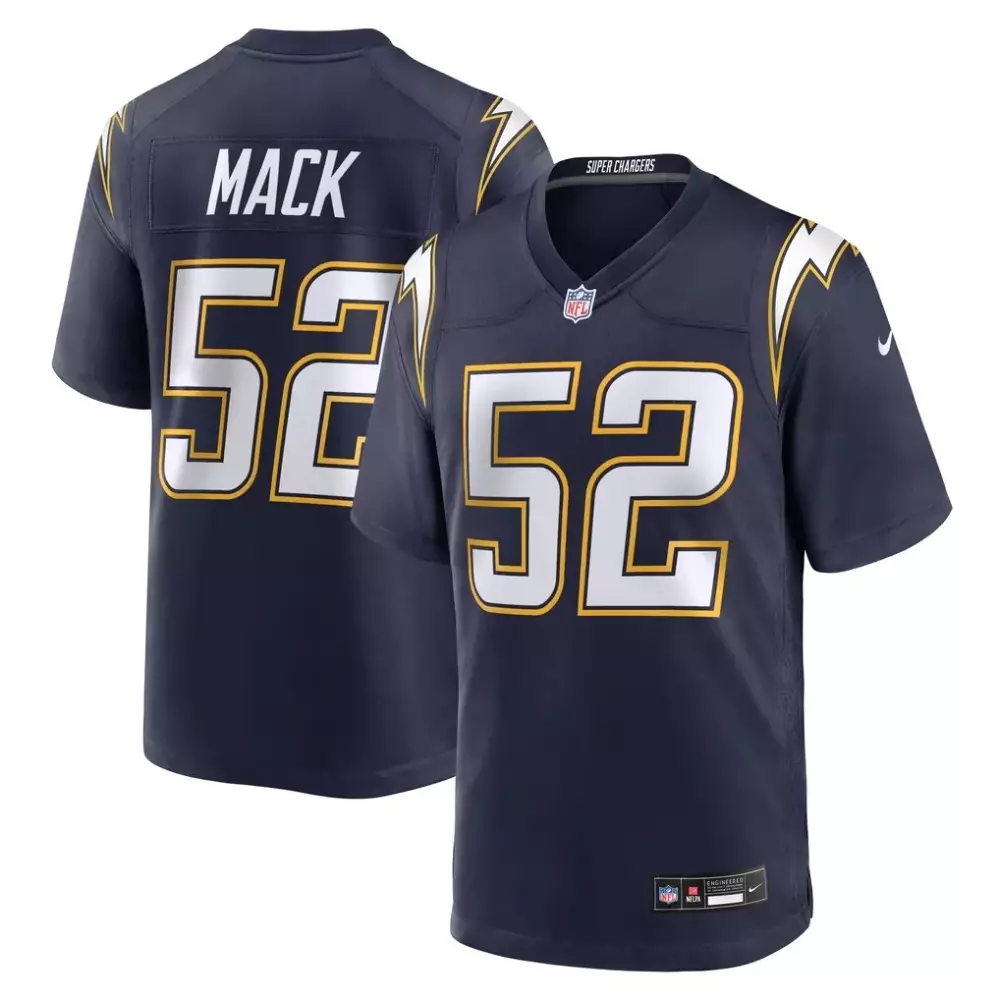 Khalil Mack Black Gold Jersey | Los Angeles Chargers 2023 Stitched Fan Gear | For Men, Women & Youth