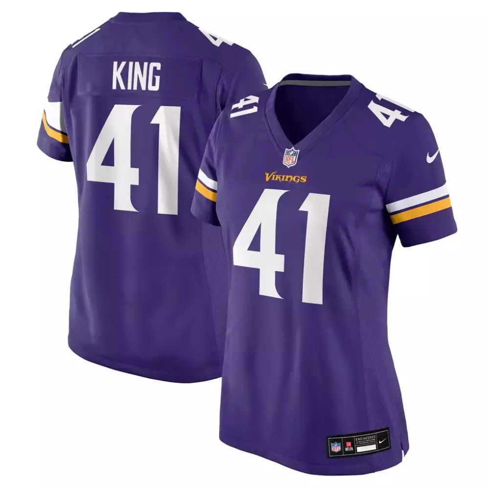 Kobe King Minnesota Vikings 2024 Nike Women's Game Jersey | Purple Stitched Fan Gear | For Men, Women & Youth
