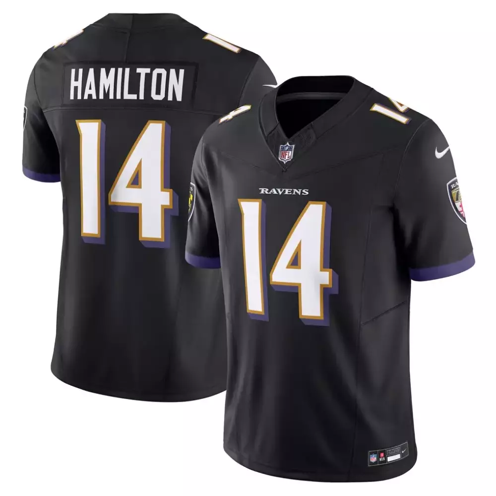 Kyle Hamilton Baltimore Ravens Maryland Patch Vapor Gold Jersey | Stitched Fan Gear | For Men, Women & Youth