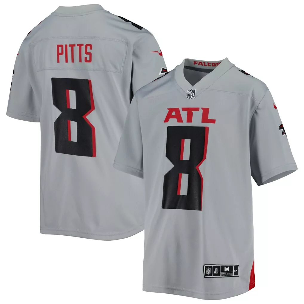 kyle pitts atlanta falcons nike youth inverted game jersey gray