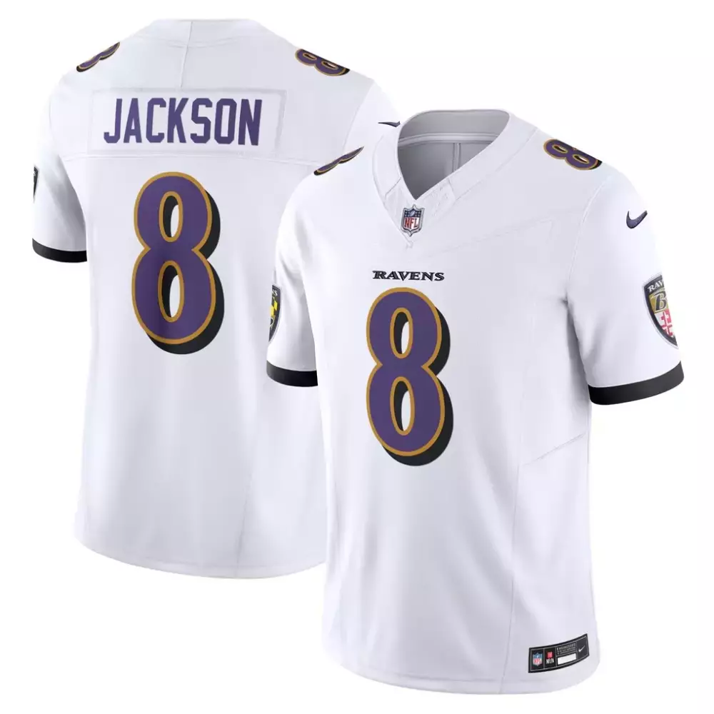 Lamar Jackson Baltimore Ravens Nike Vapor F U S E Limited Jersey | White Fan Gear | For Men, Women & Youth