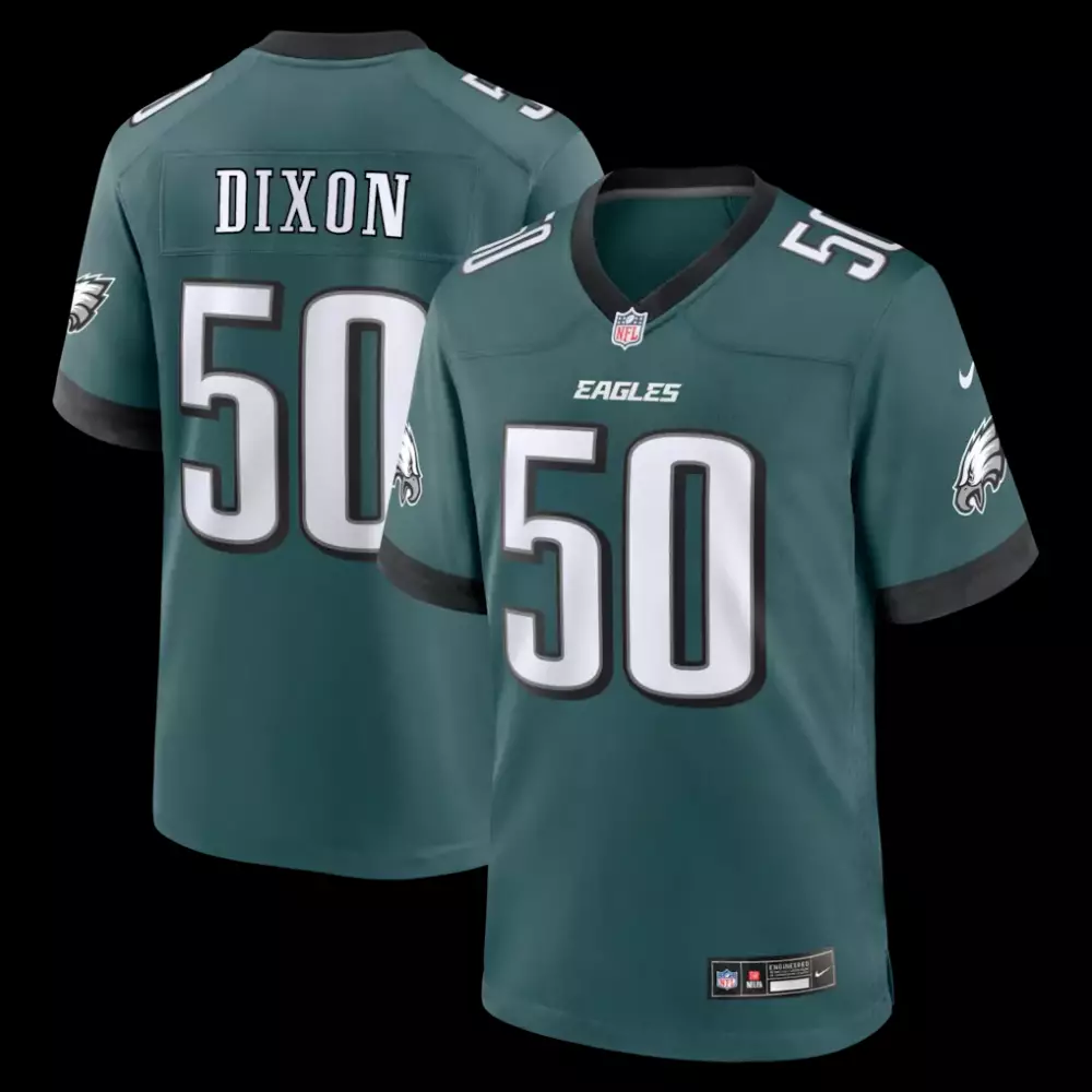 lance dixon philadelphia eagles nike team game jersey midnight green