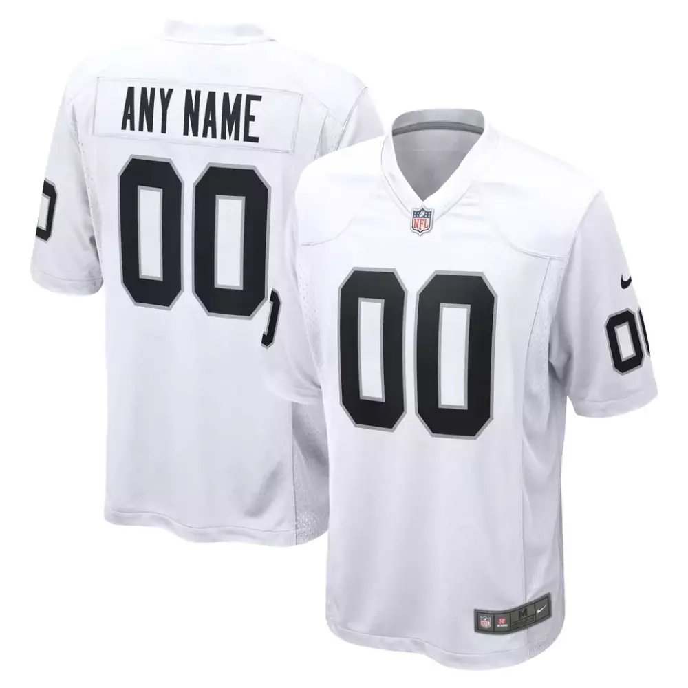 Las Vegas Raiders Nike Youth Team Custom Game Jersey White | Perfect for Young Fans | For Men, Women & Youth