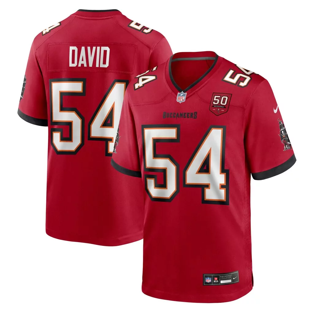lavonte david tampa bay buccaneers nike 50th season team game jersey red