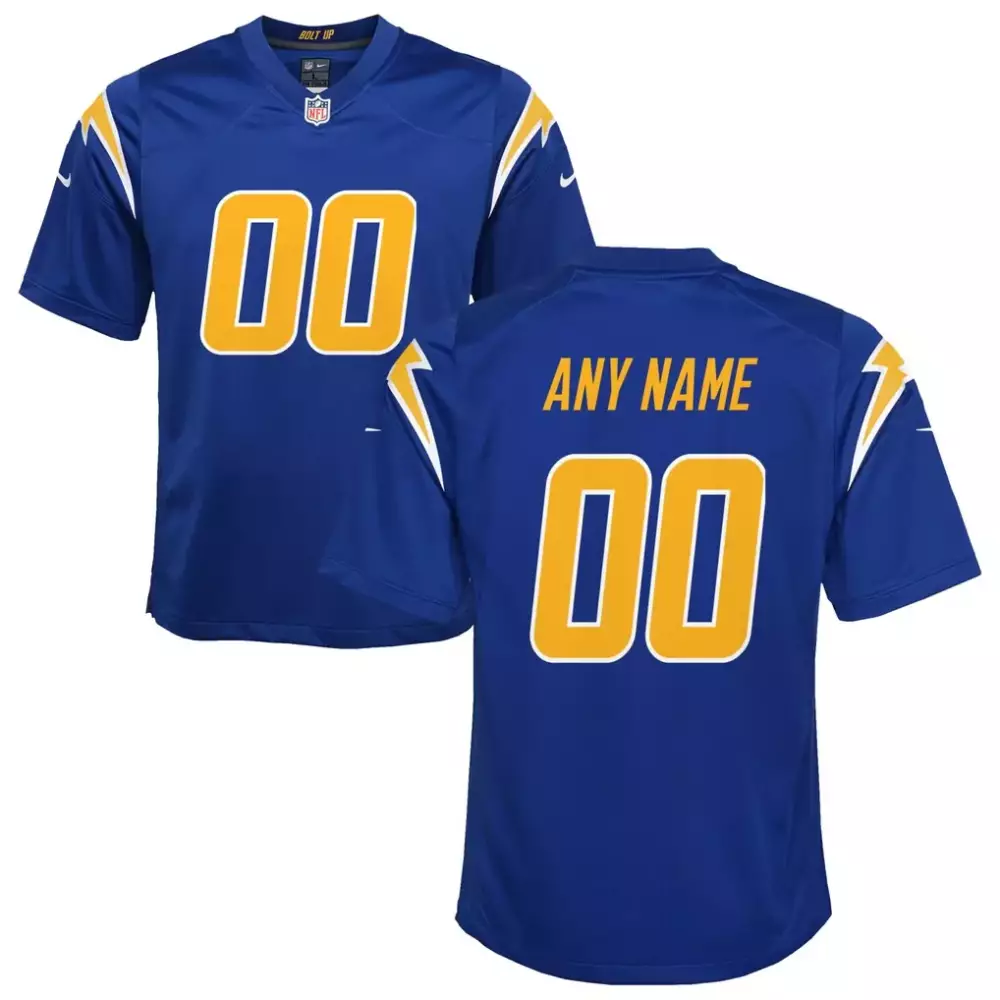 Nike Youth Alternate Super Chargers Game Custom Jersey in Navy | Los Angeles Chargers Fan Gear for Youth | Great Gift Idea