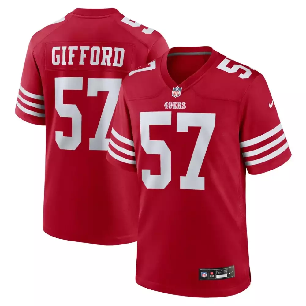 Luke Gifford San Francisco 49ers Nike Game Jersey | Scarlet | Fan Gear for Men, Women & Youth