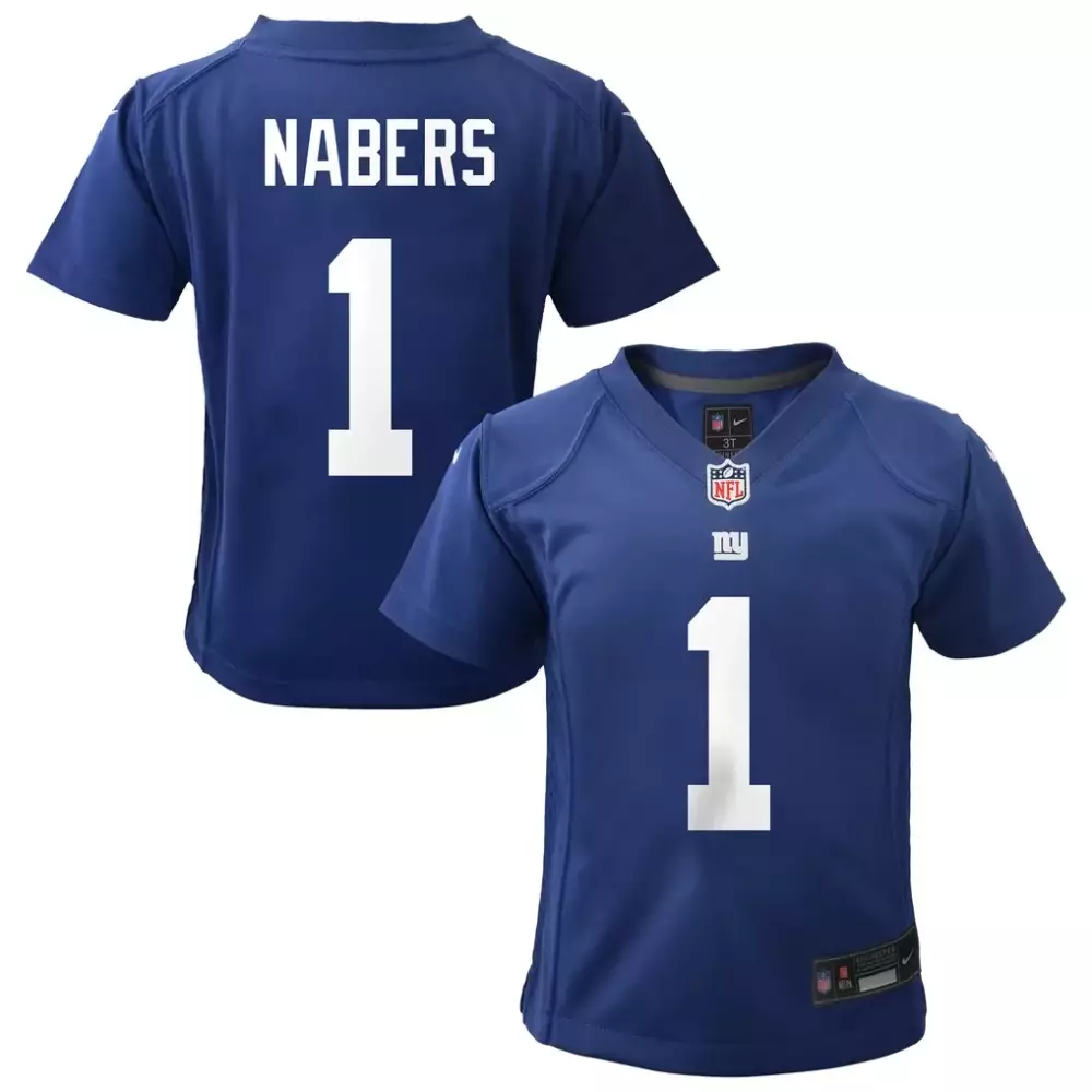 Malik Nabers New York Giants Nike Infant Team Player Game Jersey | Royal Stitched Fan Gear | For Babies | For Men, Women & Youth
