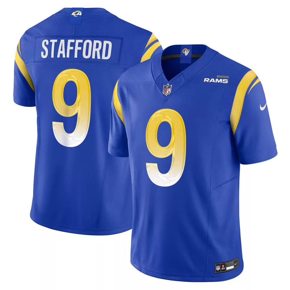matthew stafford los angeles rams nike vapor f u s e limited jersey royal