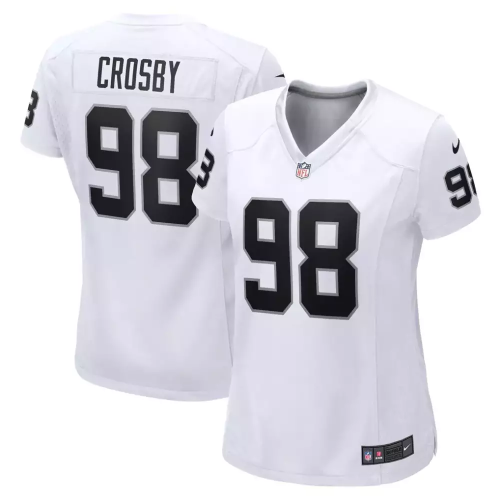 Maxx Crosby Nike Legend Performance Top | White Raiders Fan Gear | For Men, Women & Youth