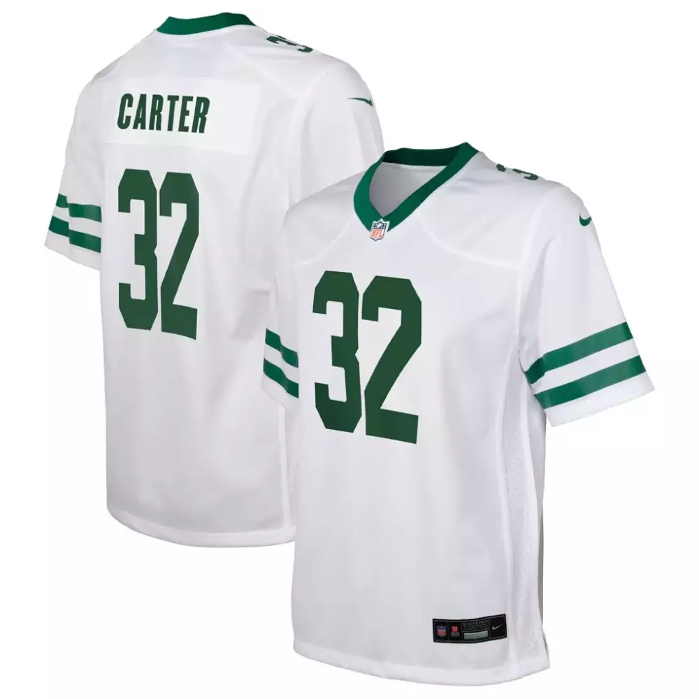 michael carter new york jets nike youth game jersey legacy white