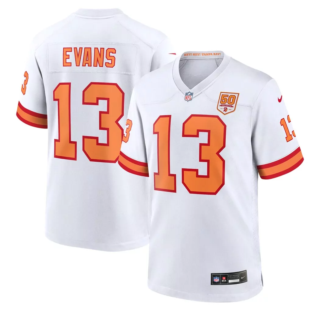 mike evans 76 tampa bay buccaneers nike 50th season game jersey white