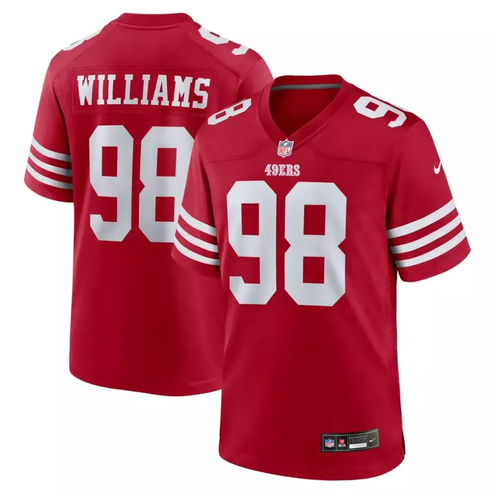 Mykel Williams San Francisco 49ers Nike Jersey | Team Game Design | Scarlet | For Men