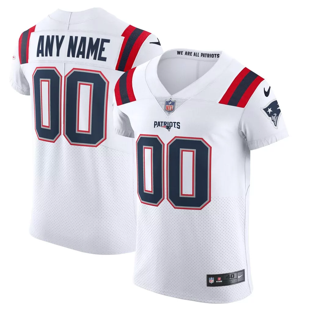 new england patriots nike vapor elite custom jersey white