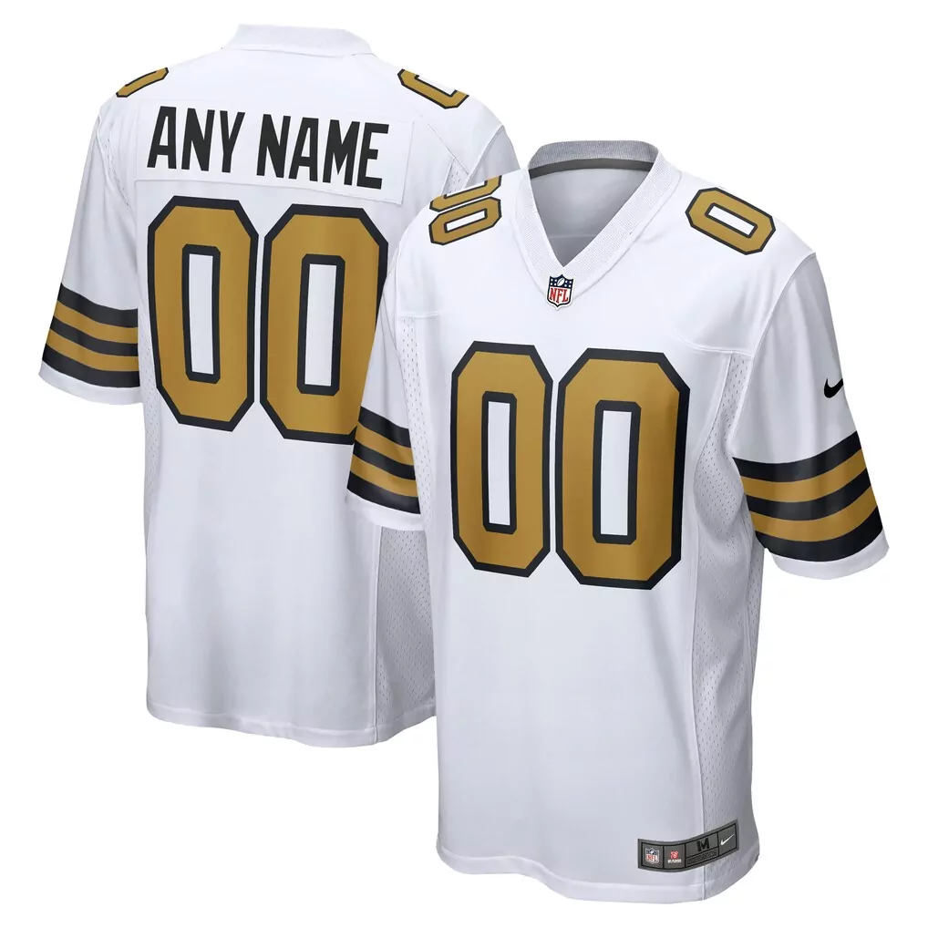 new orleans saints nike alternate custom game jersey white