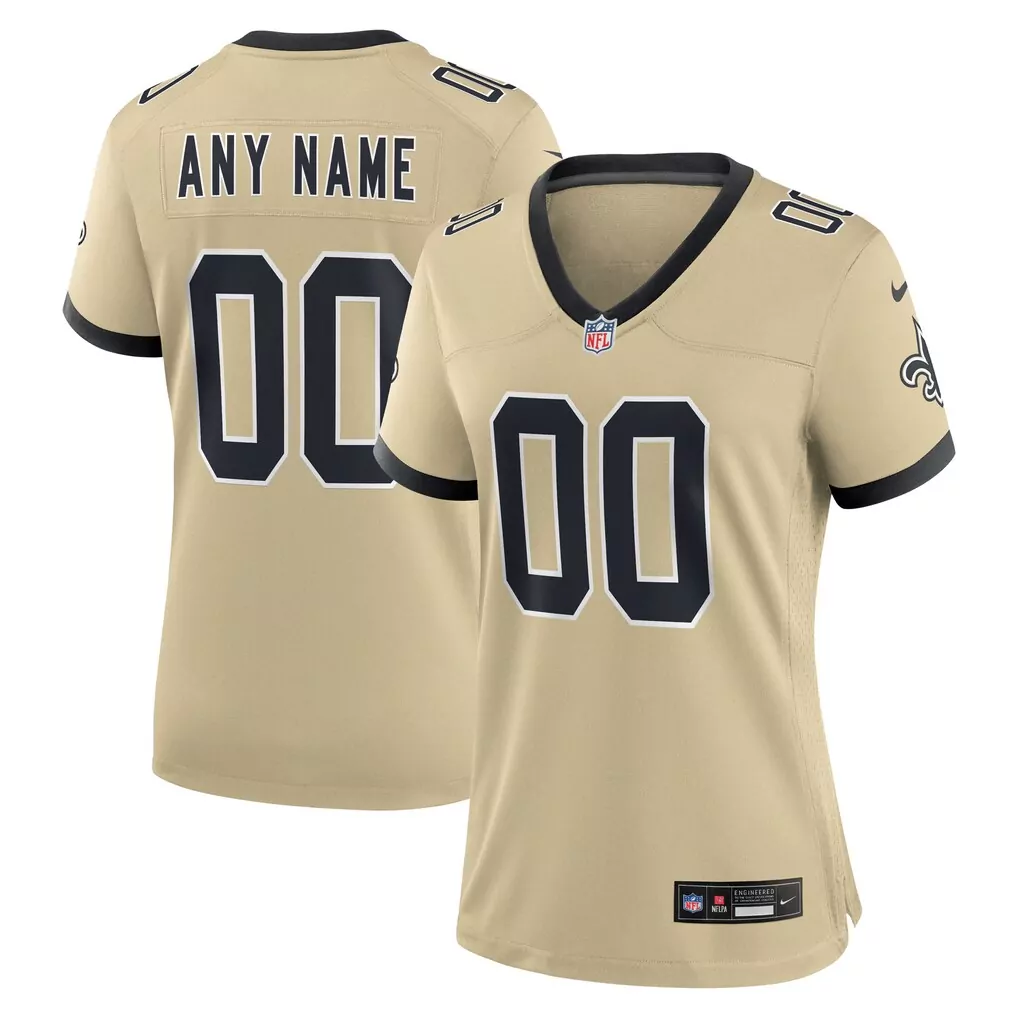 new orleans saints nike women s gameday golds alternate custom game jersey gold