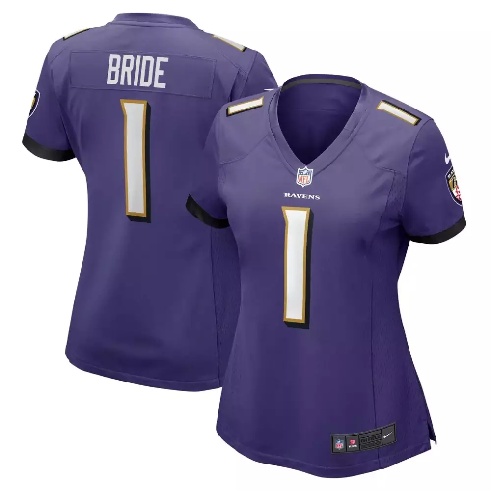 Number 1 Bride Baltimore Ravens Nike Women's Purple Game Jersey | Stylish Fan Gear for Women