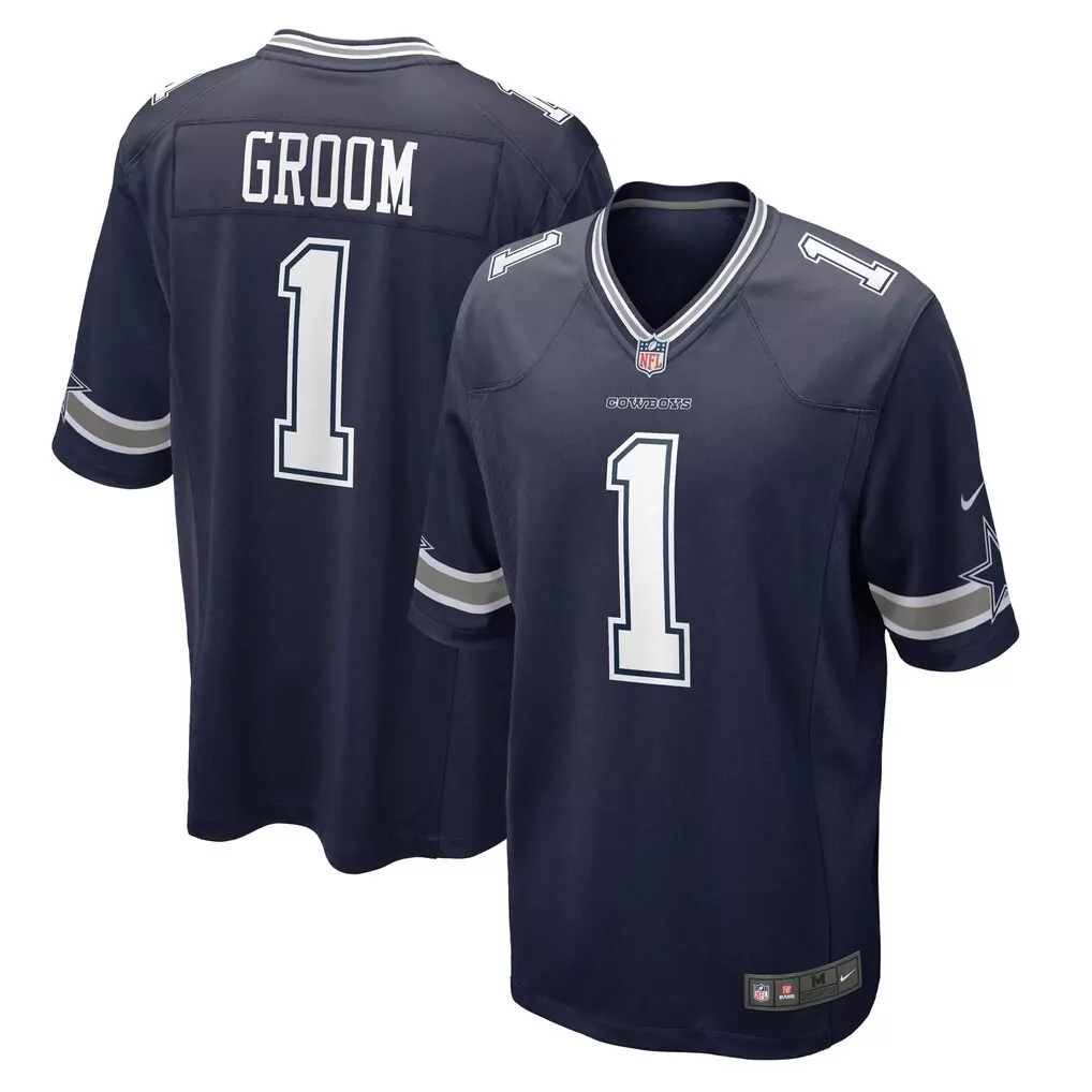 number 1 groom dallas cowboys nike game jersey navy