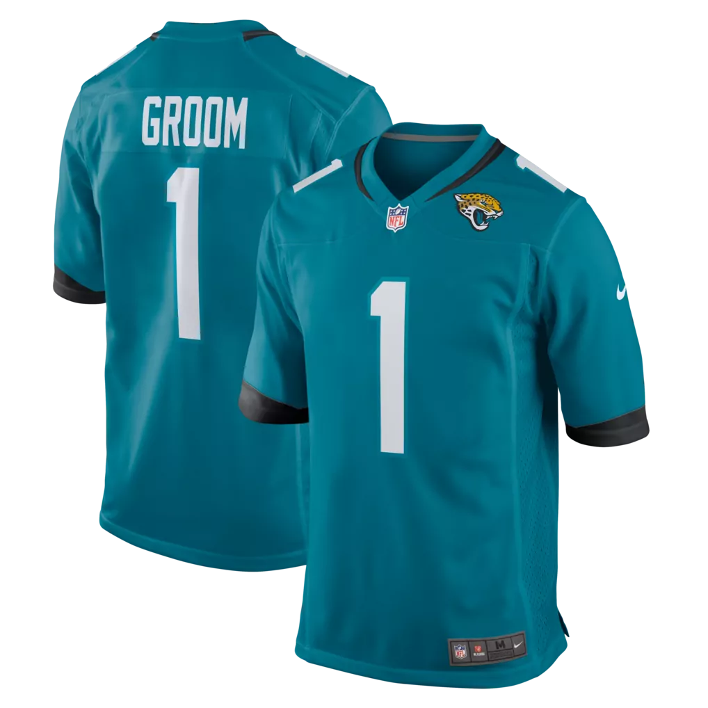 number 1 groom jacksonville jaguars nike game jersey teal