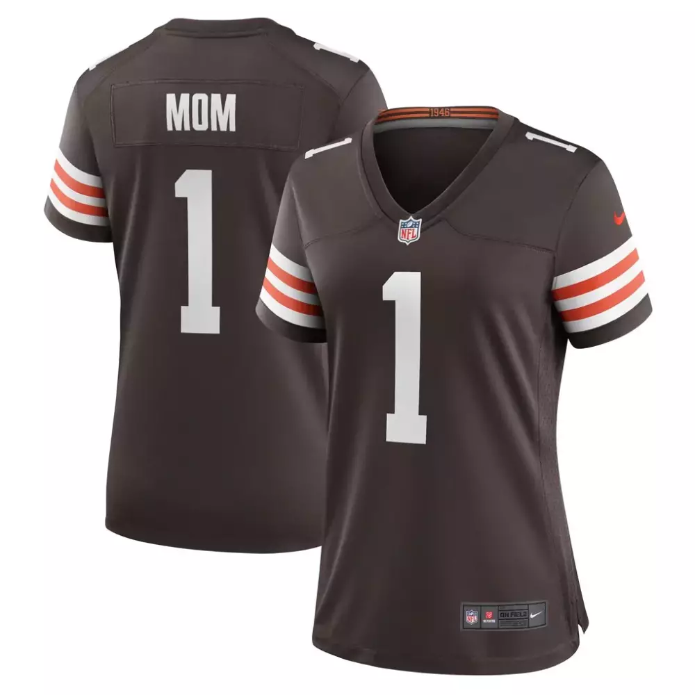 Number 1 Mom Cleveland Browns Nike Women's Game Jersey | Brown | Replica Fan Gear | For Women | For Men, Women & Youth