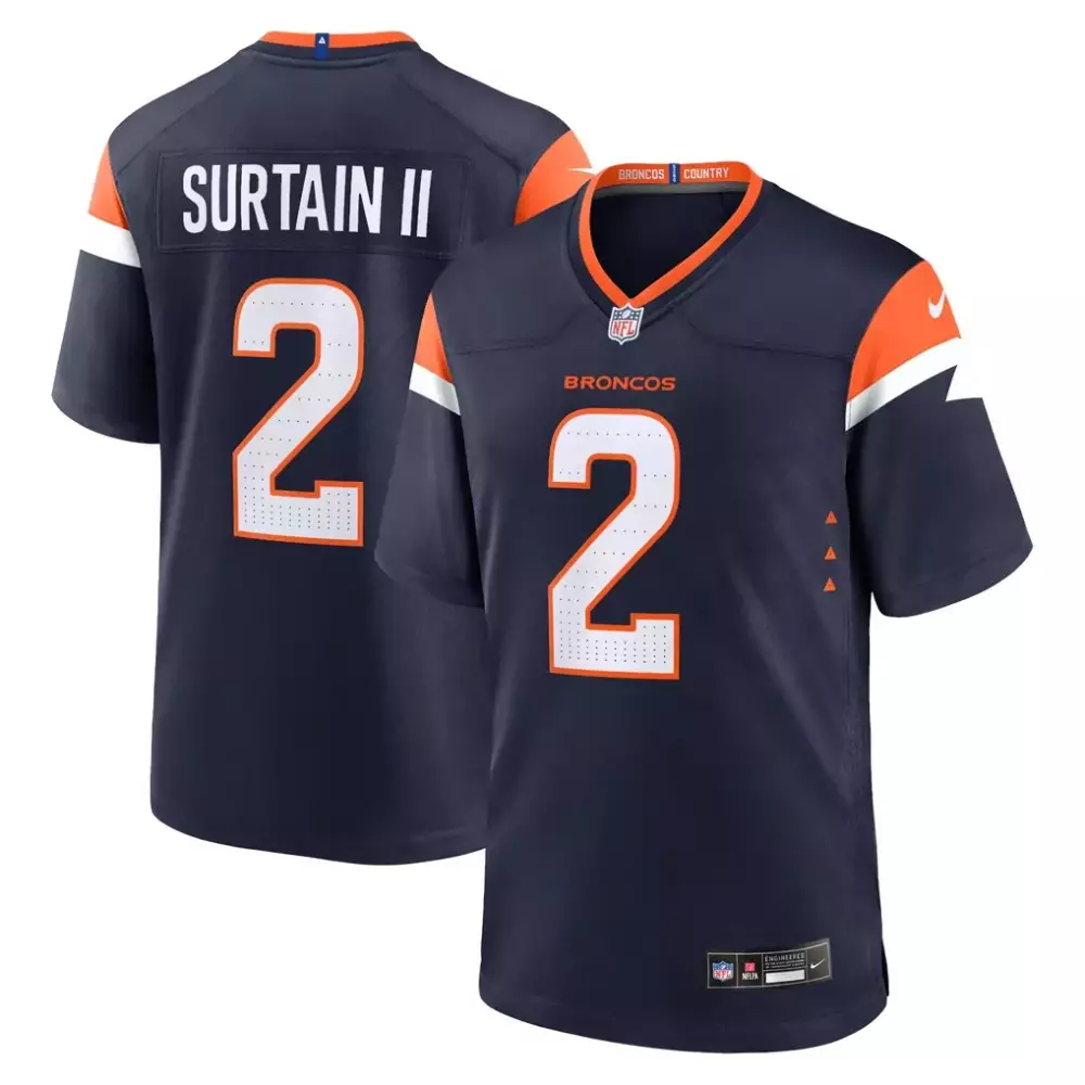 Patrick Surtain II Denver Broncos Nike Mile High Collection Game Jersey | Navy | Replica Fan Gear for Men, Women & Youth