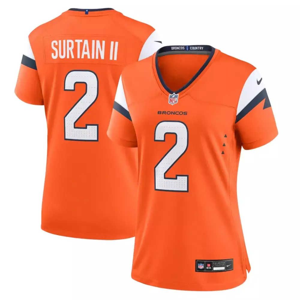 patrick surtain ii denver broncos nike women s mile high collection 1977 throwback player game jersey orange