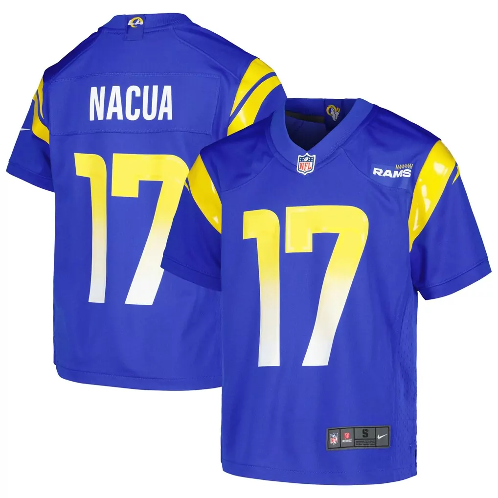 puka nacua los angeles rams nike youth game jersey royal 1