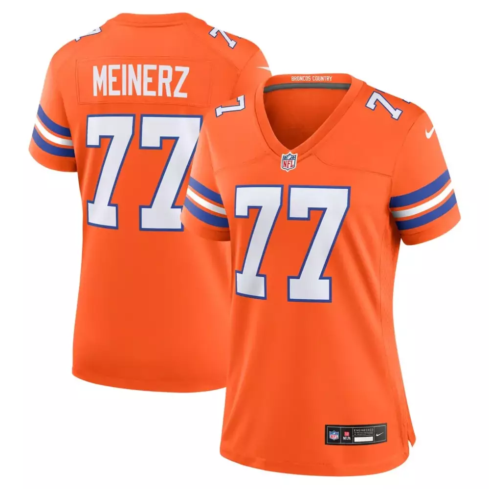 Quinn Meinerz Denver Broncos Nike Women's Mile High Collection 1977 Throwback Player Game Jersey | Orange | For Women Fans