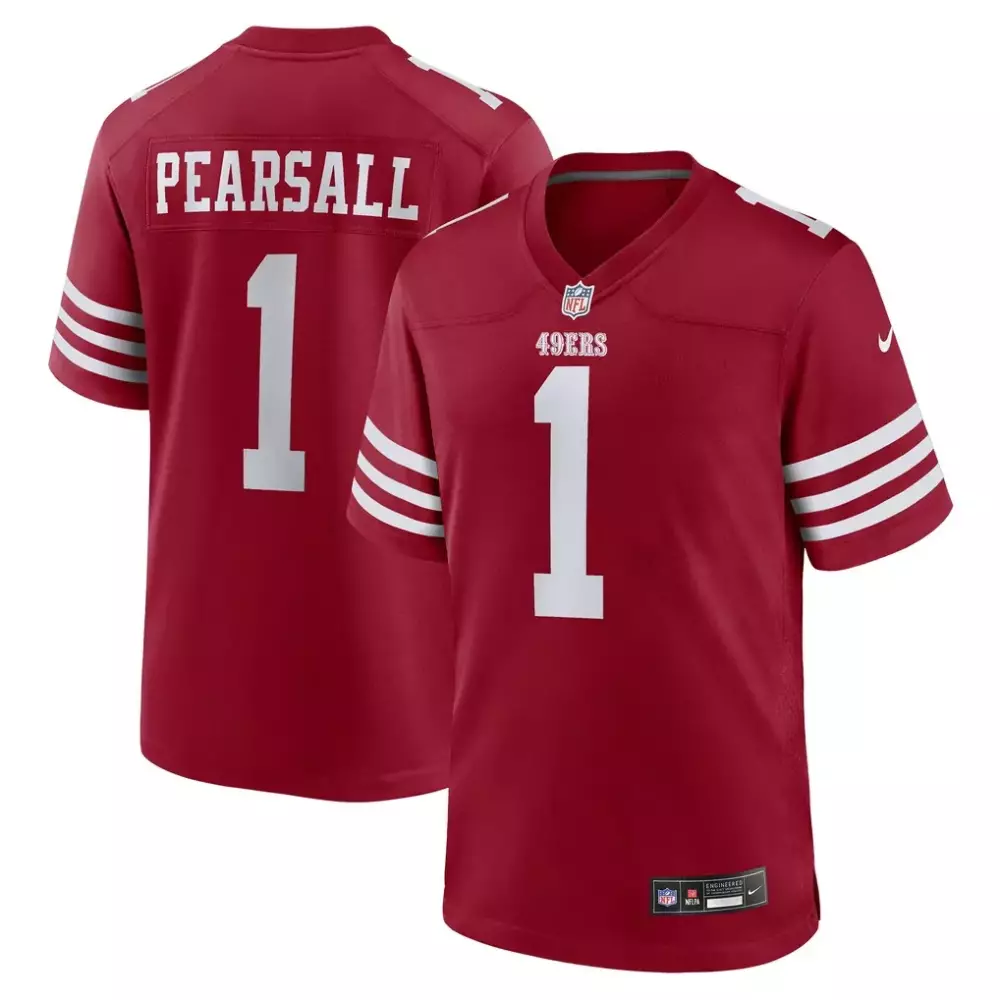 Ricky Pearsall San Francisco 49ers Nike Team Game Jersey | Scarlet | Official Fan Gear for Game Day | For Men, Women & Youth