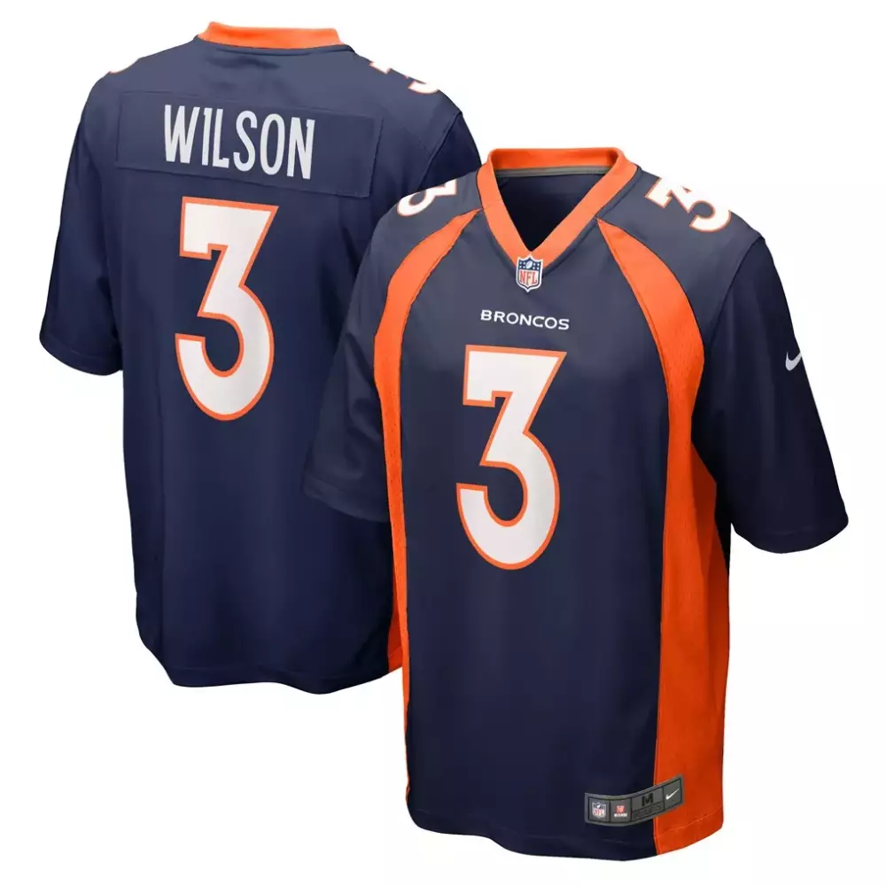 Russell Wilson Denver Broncos Navy Men's Vapor Jersey | All Stitched | Game Day Outfit | For Men, Women & Youth