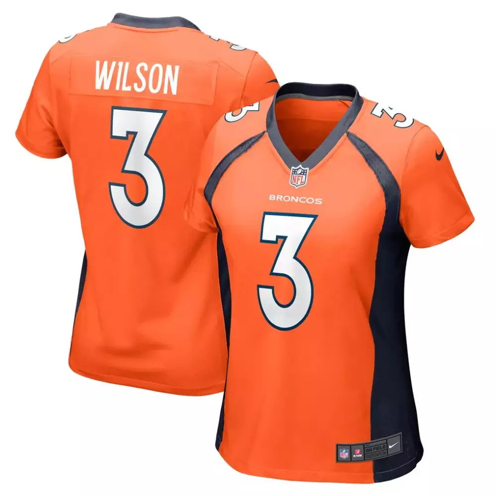 Russell Wilson Denver Broncos Nike Women's Jersey | Orange | Replica Fan Gear for Game Day | For Men, Women & Youth