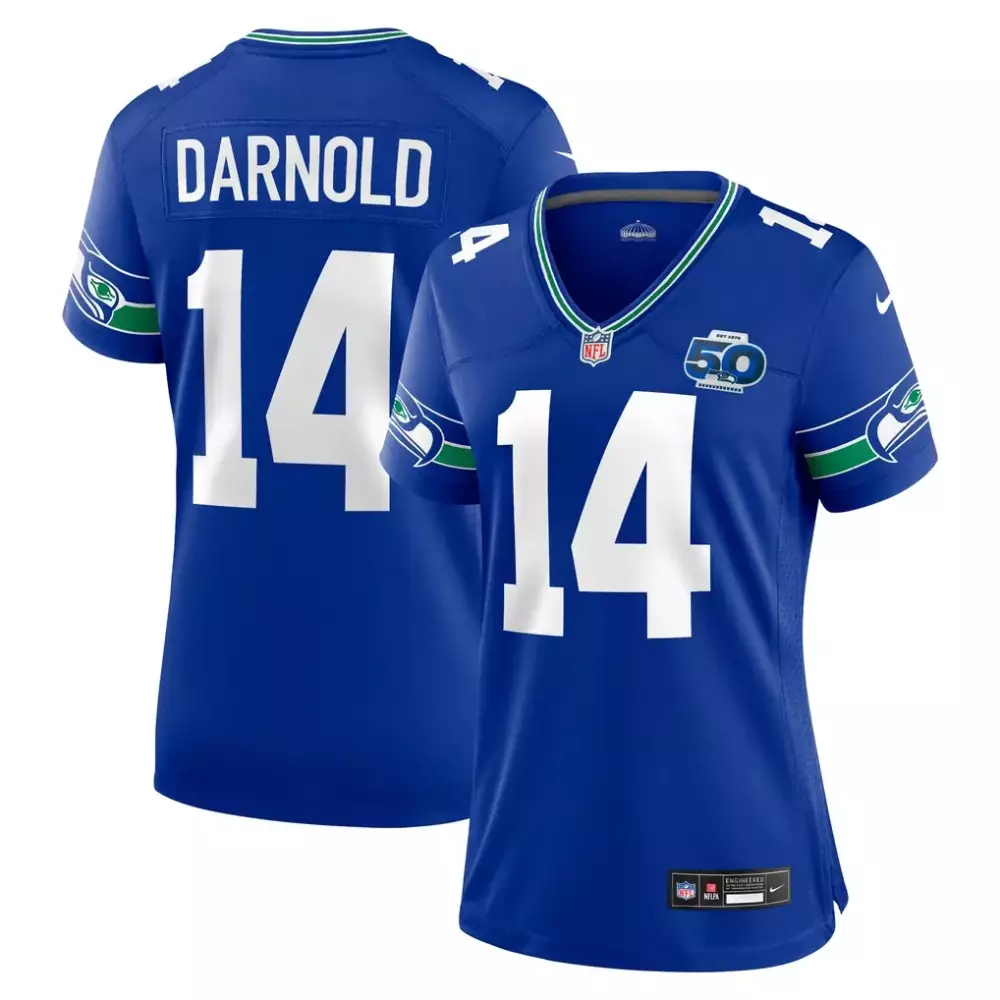 Sam Darnold Seattle Seahawks Nike Women's Alternate 50th Season Game Jersey | Royal Edition | Fan Gear | For Women