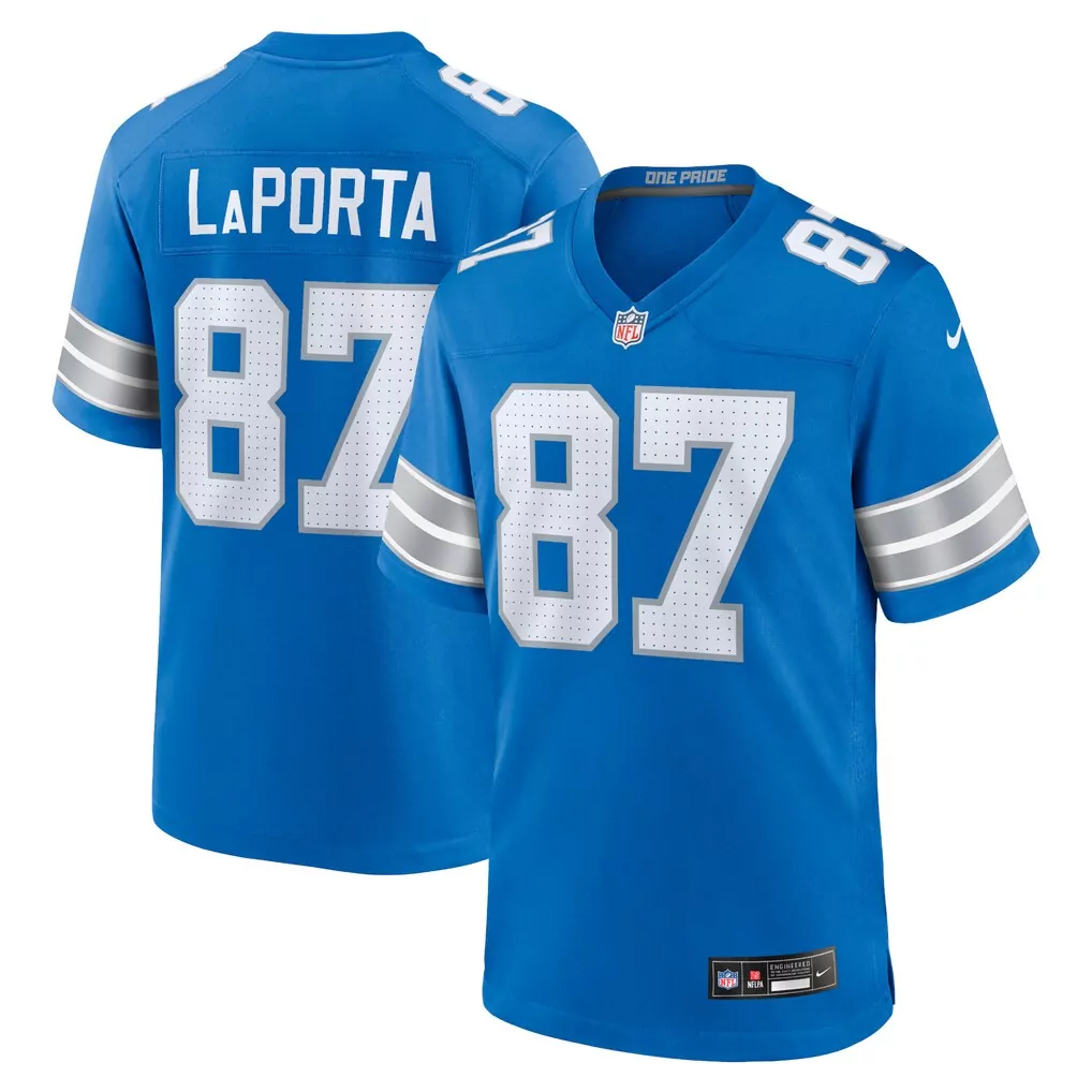 sam laporta detroit lions nike game jersey blue