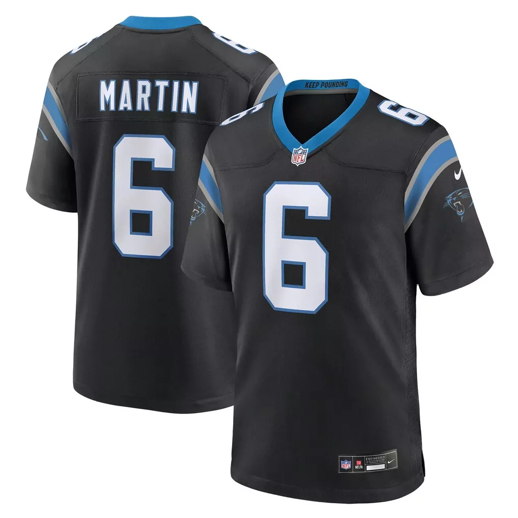 sam martin carolina panthers nike team game jersey black