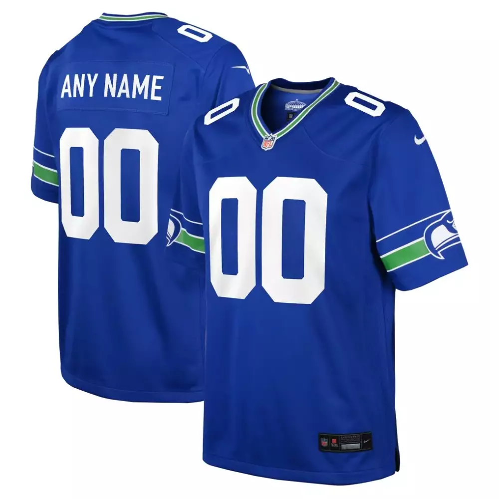 Youth Tariq Woolen Seattle Seahawks Navy Jersey | All Stitched | For Youth