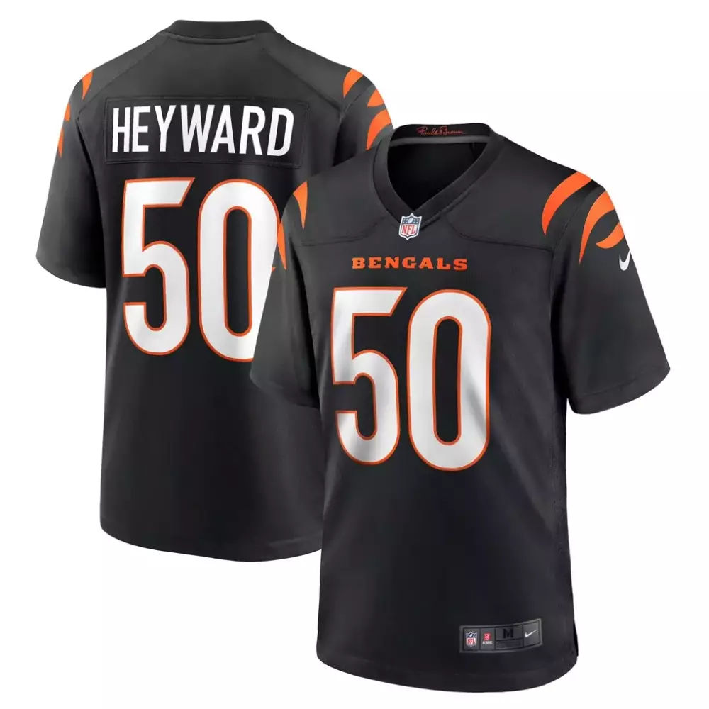 Shaka Heyward Cincinnati Bengals Black Team Game Jersey | Stylish Fan Gear for Men, Women & Youth | Perfect for Game Day