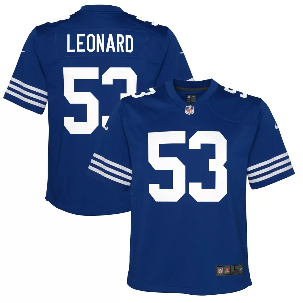 shaquille leonard indianapolis colts nike youth game jersey royal
