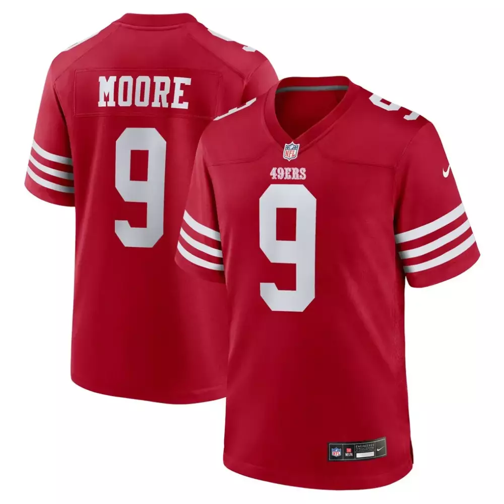 Skyy Moore San Francisco 49ers Nike Team Game Jersey | Scarlet | For Men, Women & Youth | Ultimate Fan Gear
