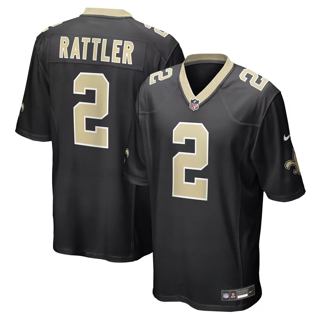 spencer rattler new orleans saints nike team game jersey black