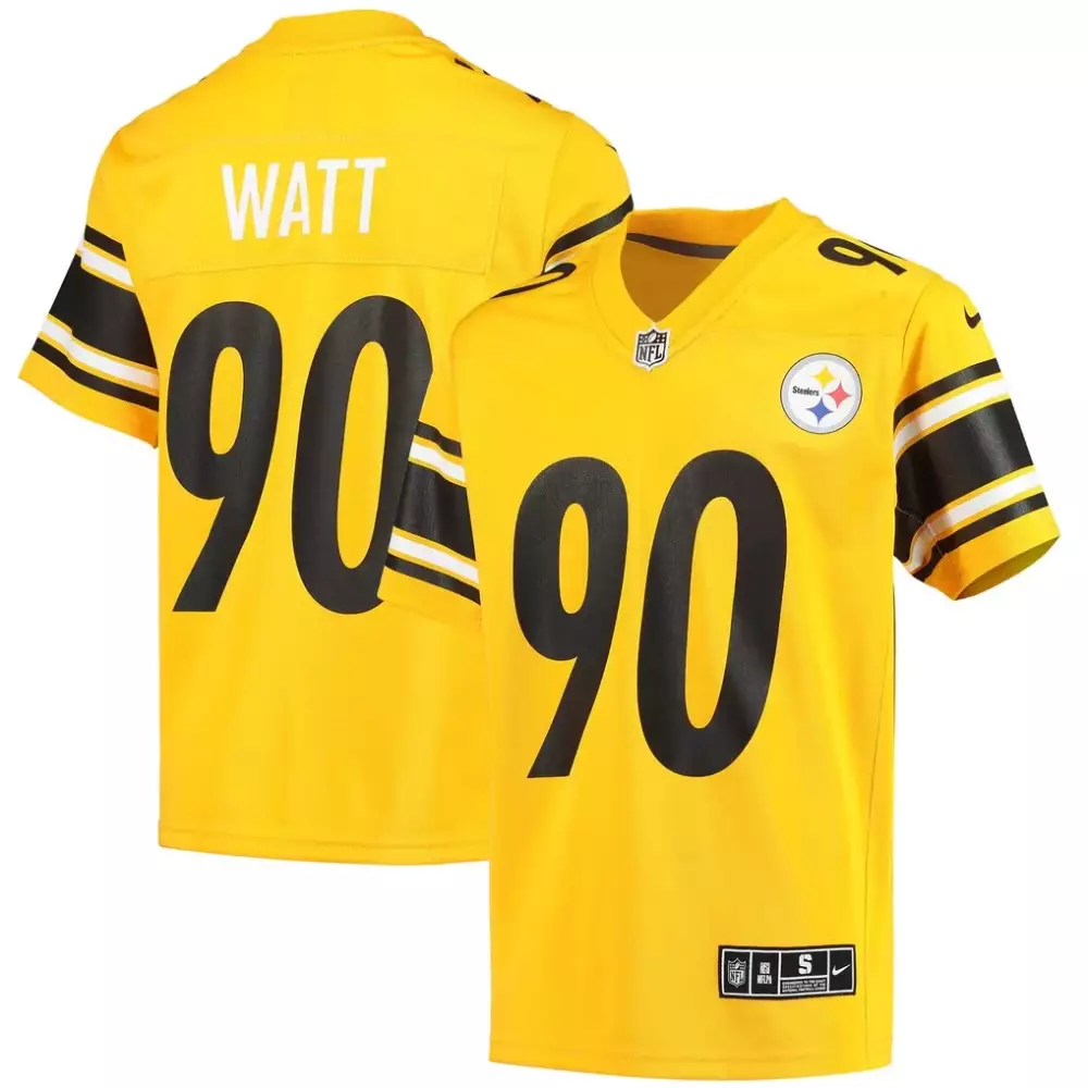 T.J. Watt Pittsburgh Steelers Youth Inverted Game Jersey | Gold Nike Style | Limited Edition Fan Gear | For Men, Women & Youth