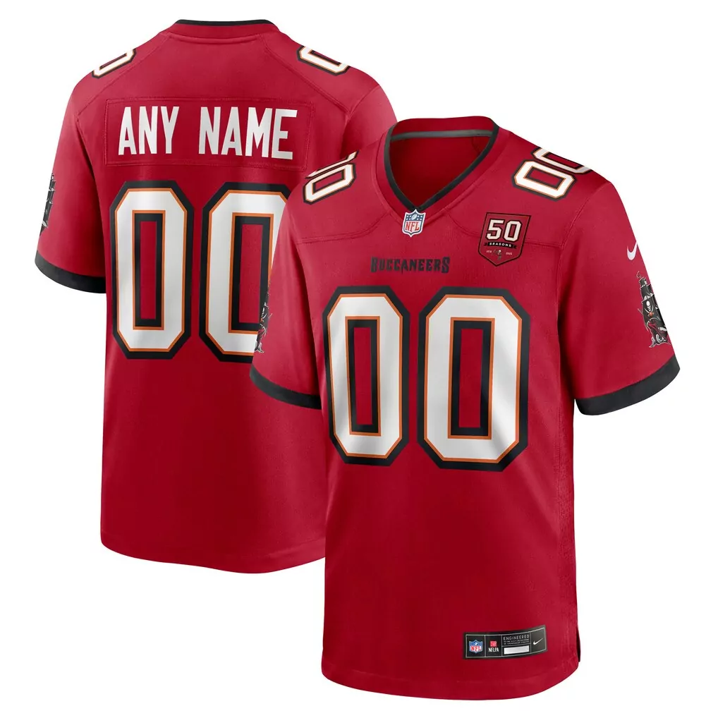 tampa bay buccaneers nike 50th season custom game jersey red