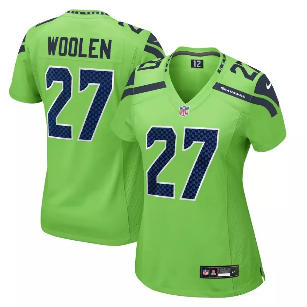 tariq woolen seattle seahawks nike women s game jersey neon green